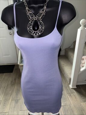 Nbd ribbed Lilac Spaghetti Strap Bodycon Dress Small